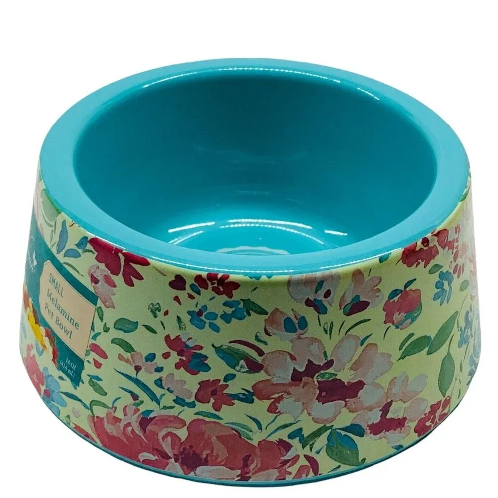 Pioneer Woman Pet Bowl Gorgeous Garden Melamine Small 14oz Dog Cat Dish New